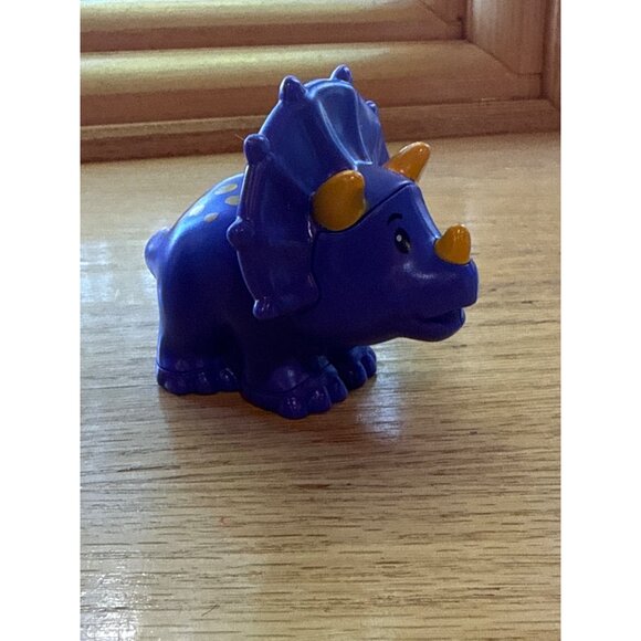 Fisher-Price Little People Purple Dinosaur Triceratops Toy Figure - Picture 2 of 5